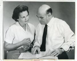 Photo of Edith and Luciano Della Pergola with sheet music