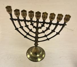 Ornate copper menorah