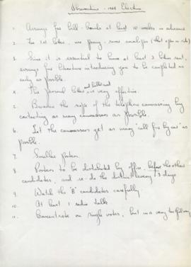 Handwritten list observation from the 1944 re-election campaign