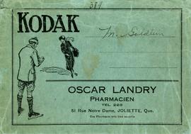 Receipt book, Oscar Landry, pharmacist