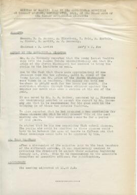 Minutes of Meeting held by Educational Committee on Tuesday Evening, October 27th, 1931
