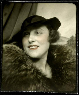 Portrait of Mary Zbriger in hat
