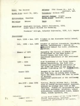 Una Shecter's CV