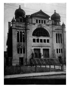 Exterior, Chevra Kadisha Synagogue, on St. Urbain, below St. Catherine, Montreal.