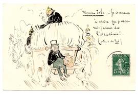 Postcard, "Monsieur Zola: Je commence..."