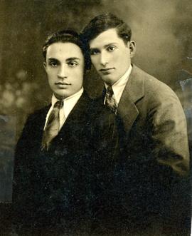 Portrait of two unidentified men from Labour Zionist Farband movement