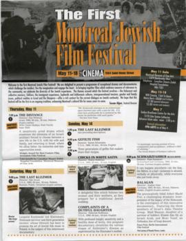 Programme, 1st Montreal Jewish Film Festival