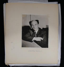 Page 2 of scrapbook, featuring portrait of Solomon Michoels