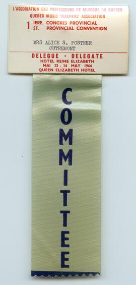 L'association des professeurs de musique du Quebec delegate ribbon