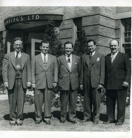 Exterior, Steinberg's Limited. Group Portrait, Nathan Steinberg, Jack Steinberg, Sam Steinberg, Max Steinberg, Morris Steinberg.